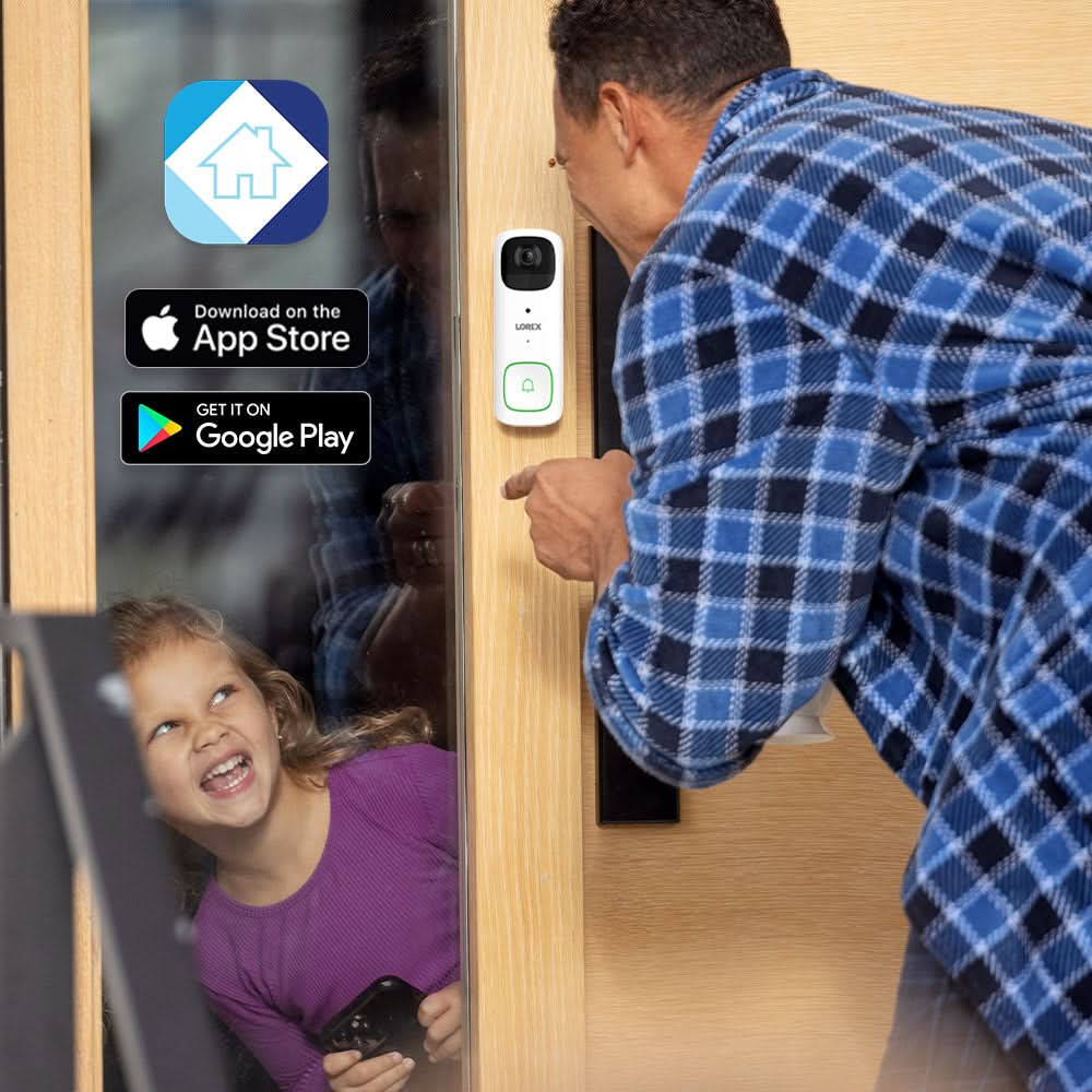 Lorex 2K Battery Video Doorbell and 4K Spotlight Indoor/Outdoor Wi-Fi 6 Security Camera