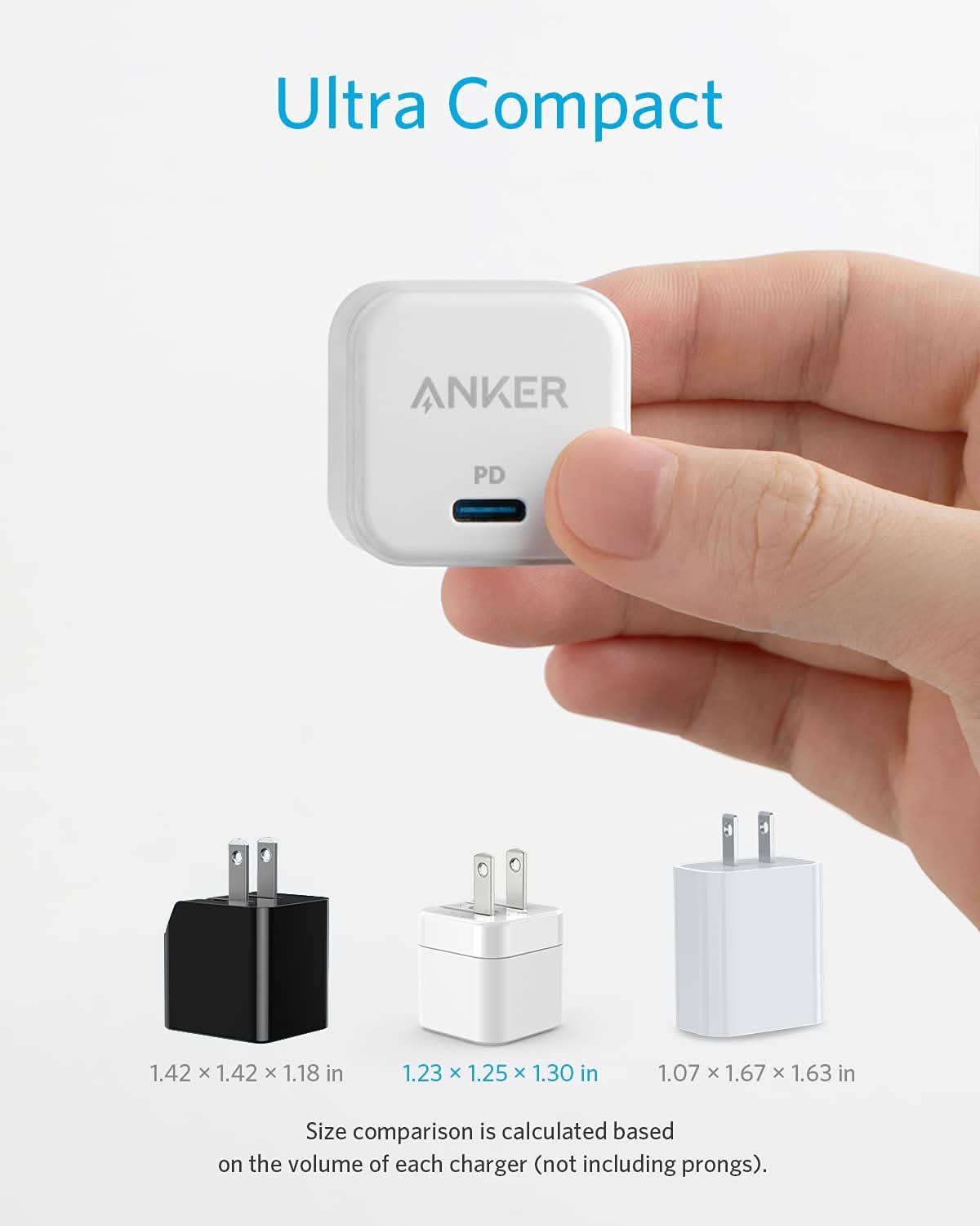 Anker USB C Charger, 3-Pack 20W Fast Charger (Foldable Plug)