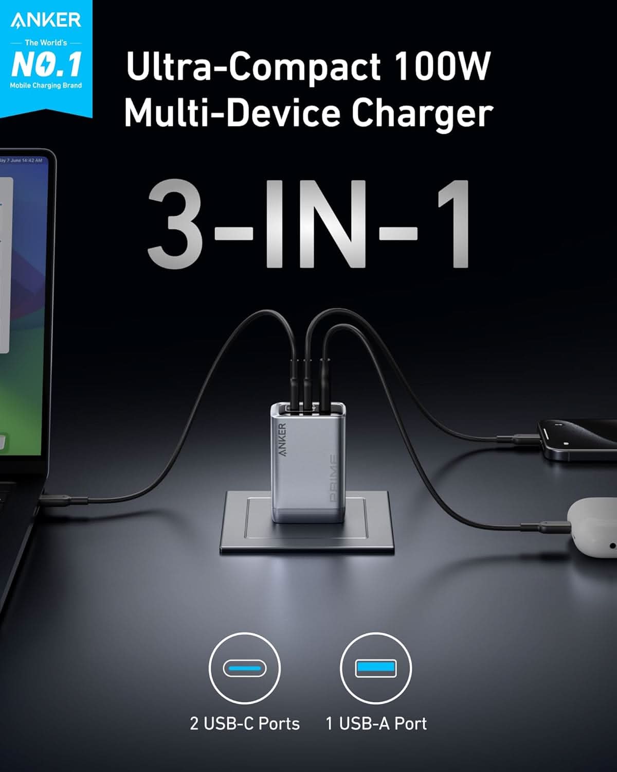 Anker Prime Charger, 100W USB C Charger