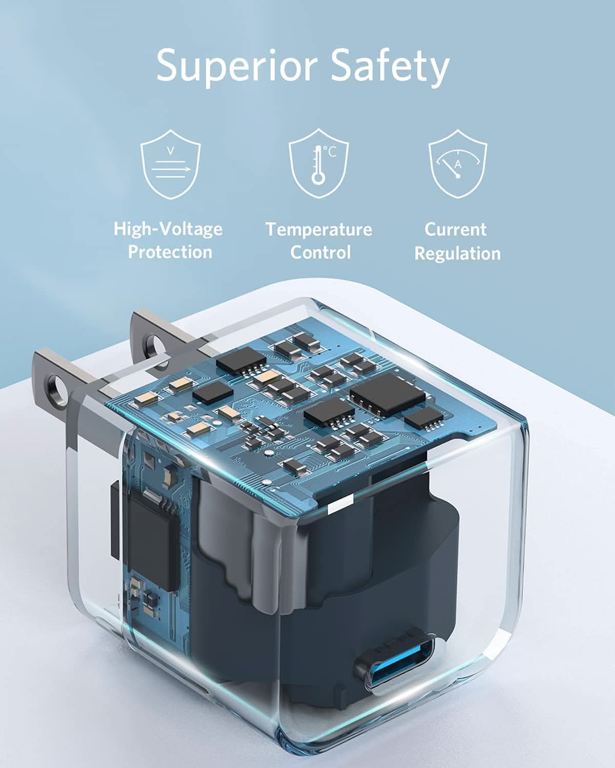 Anker USB C Charger, 3-Pack 20W Fast Charger (Foldable Plug)