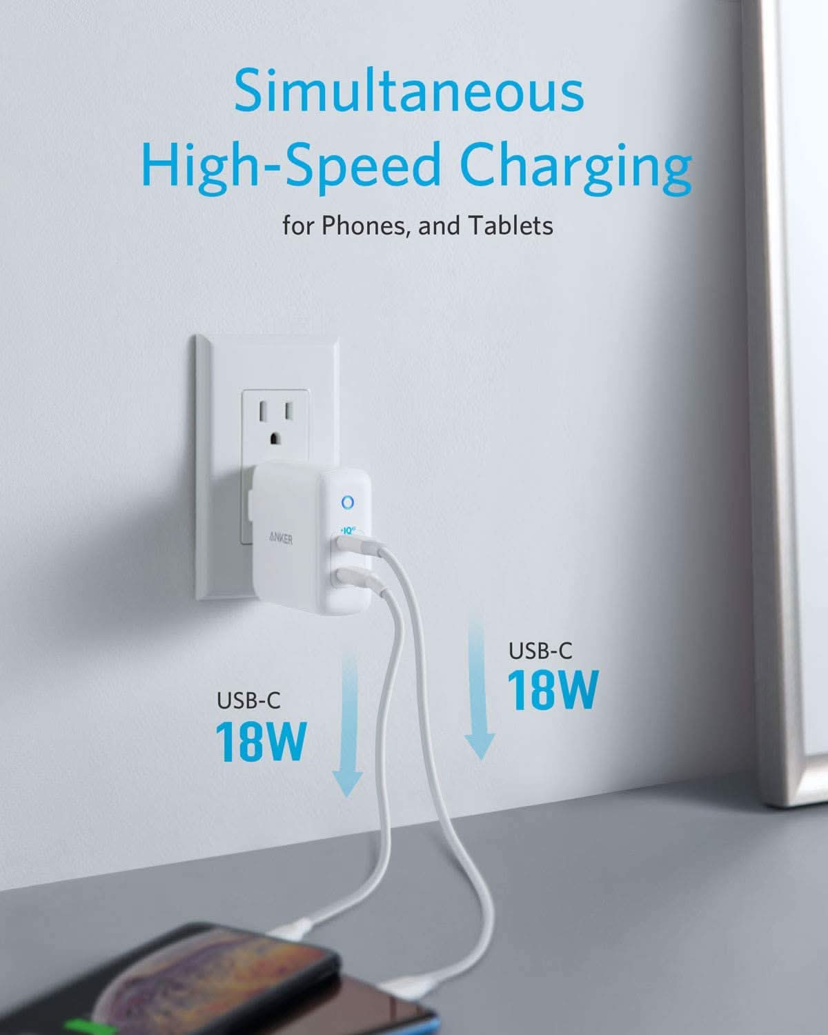 Anker USB-C Charger, PowerPort III Duo 40W, 2-Port PIQ 3.0