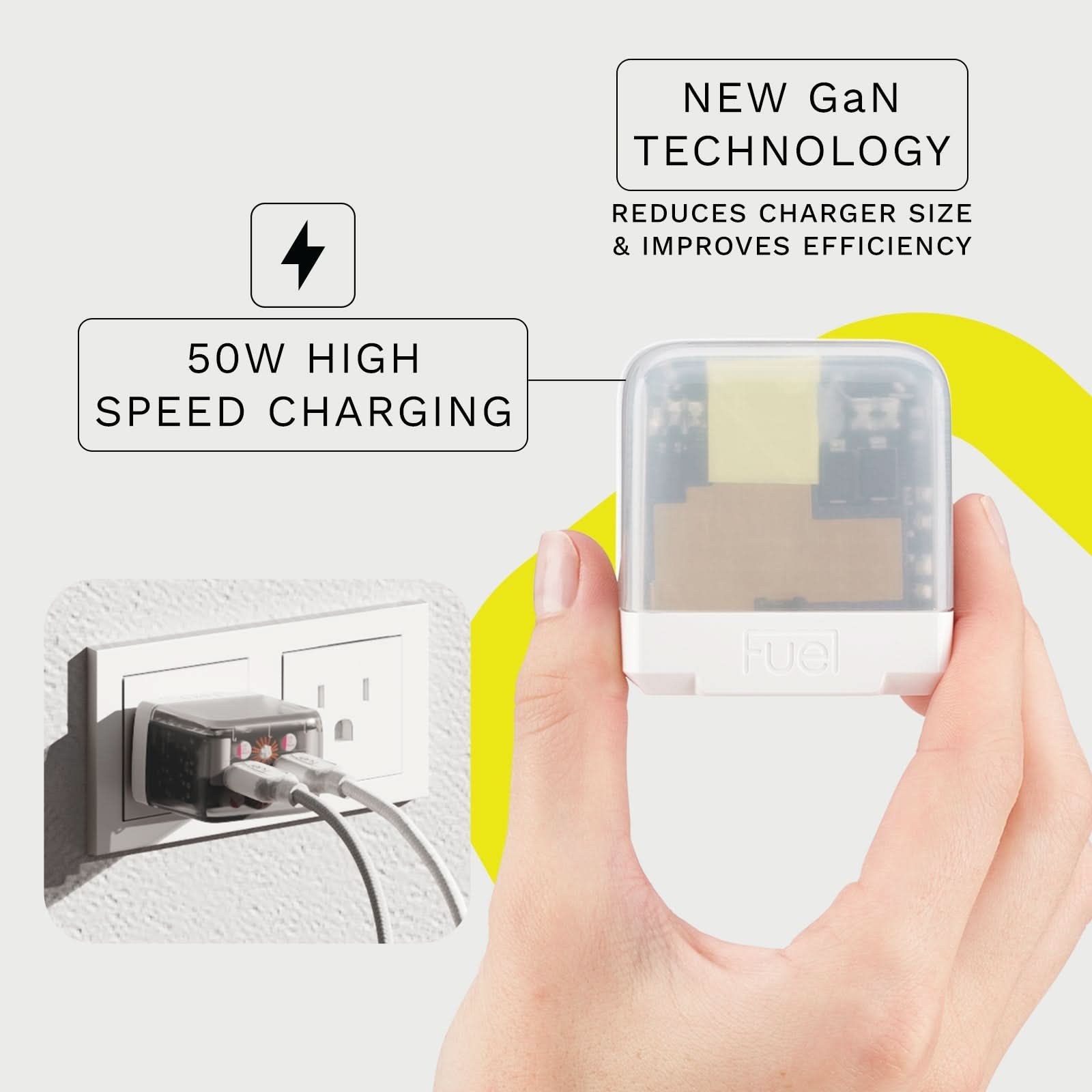 Fuel 50W Dual USB C Wall Charger (Frosted White) - 2 Pack