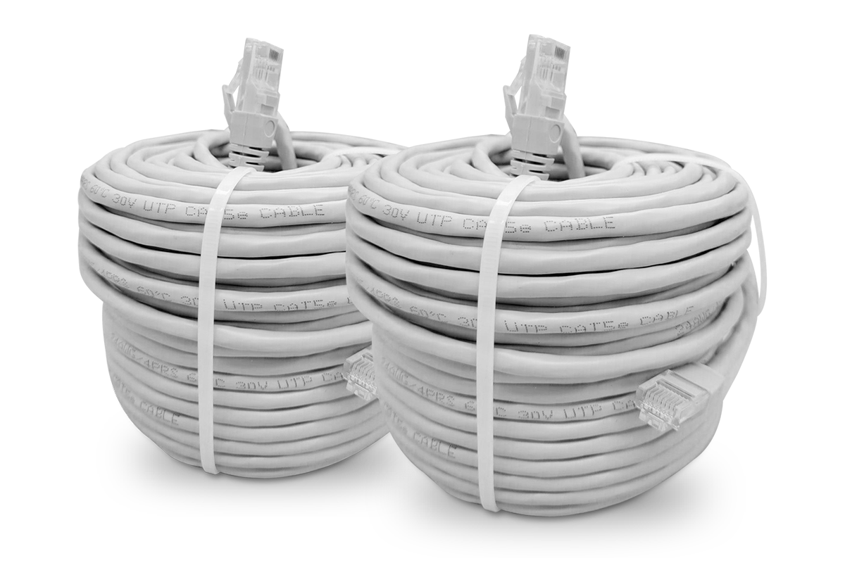 60ft Cat5e Network Ethernet Cable for IP Security Cameras