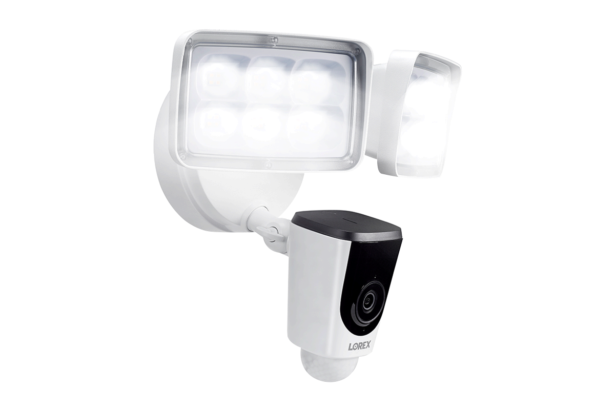 Lorex 1080p Wi-Fi Floodlight Camera and 2K Wired Video Doorbell with Active Deterrence