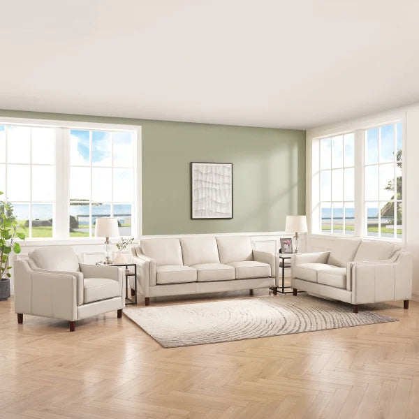 Prospera Home Dobson Top Grain Leather 3-piece Living Room Set