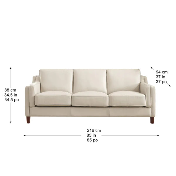Prospera Home Dobson Top Grain Leather 3-piece Living Room Set