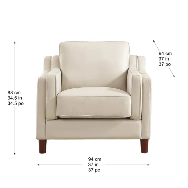 Prospera Home Dobson Top Grain Leather 3-piece Living Room Set