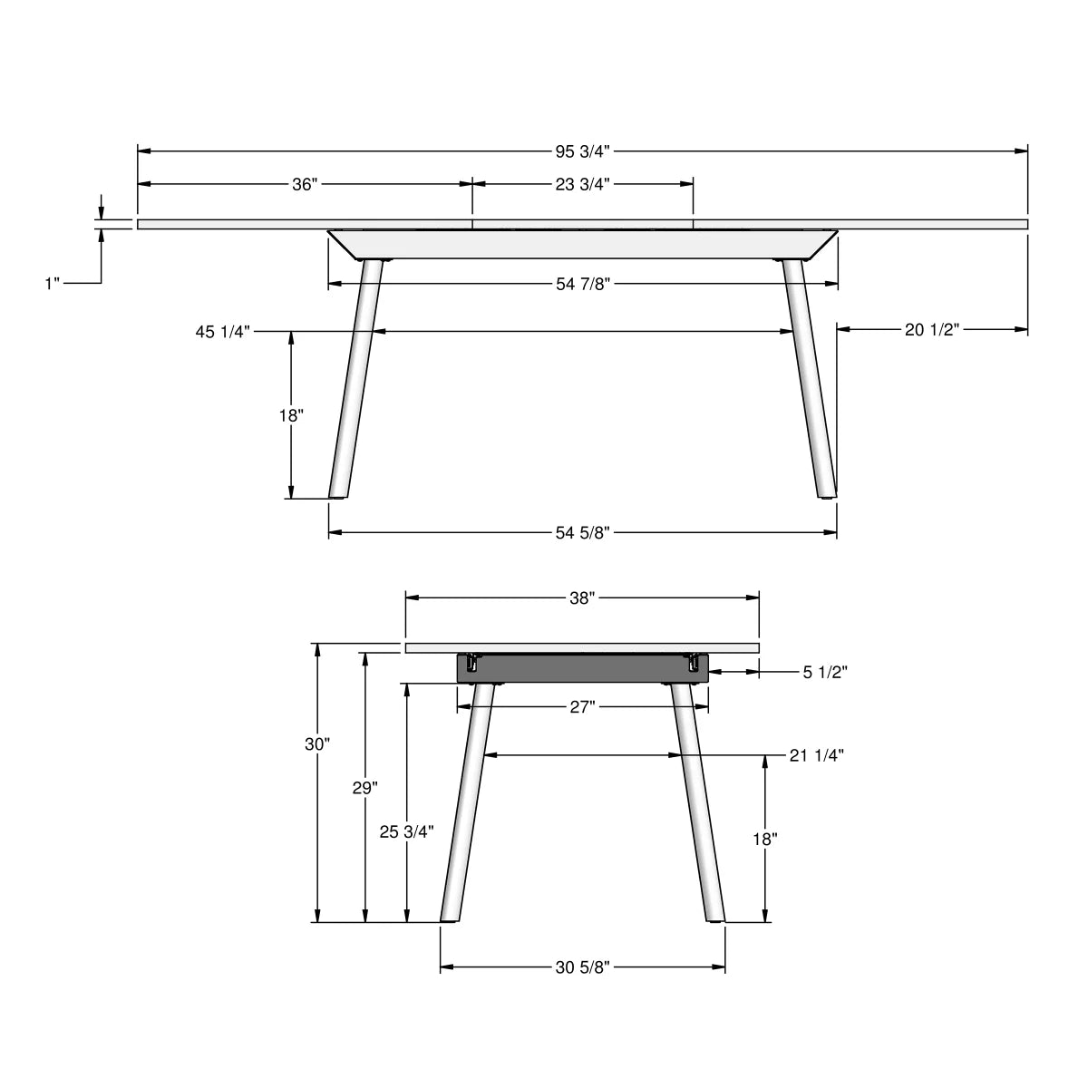 Amisco Faber 183 cm (72 in.) Extendable Dining Table