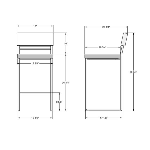 Amisco Everly Modern Counter Stool, Blue Seat and Black Base