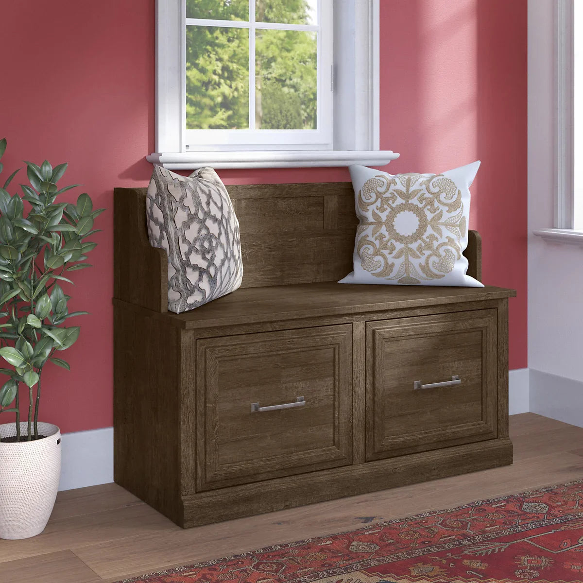 Bush Woodland Entryway Bench with Doors