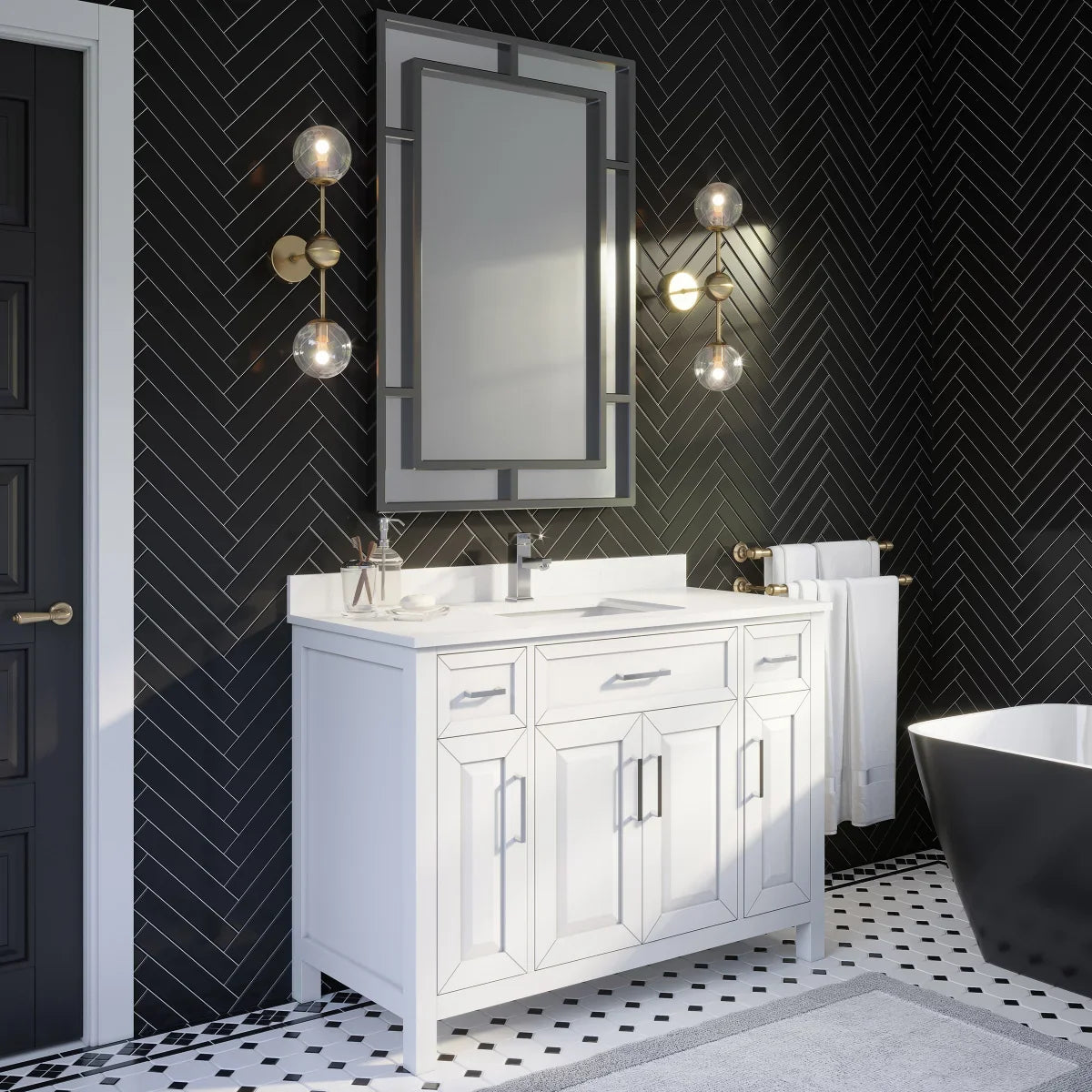 Studio Bathe Thomson Vanity with Power Bar, White