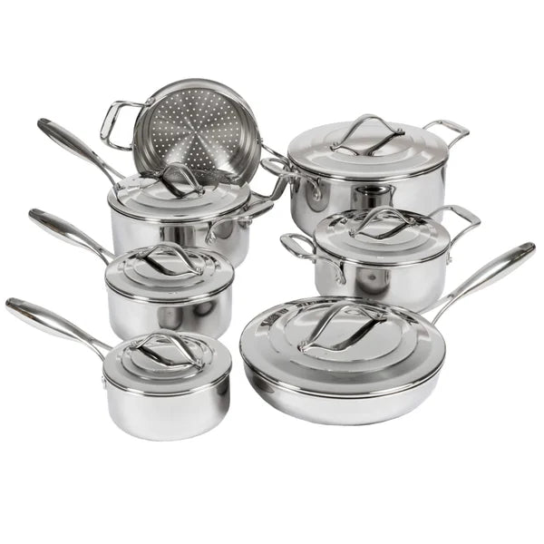 Lagostina 5-ply Clad Stainless-steel Commercial Cookware Set, 13-piece