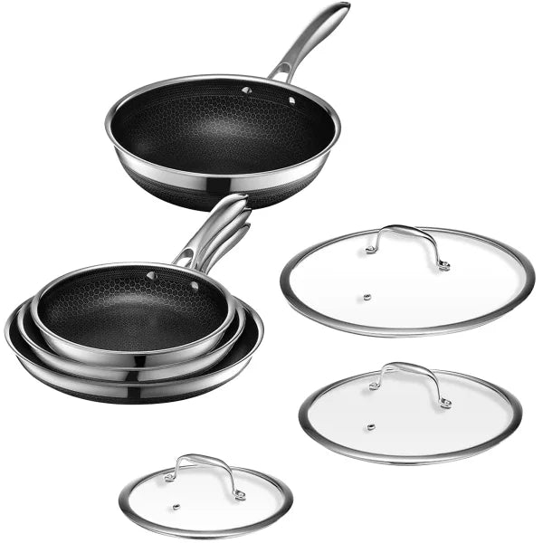 Hexclad Cookware Set, 7-piece