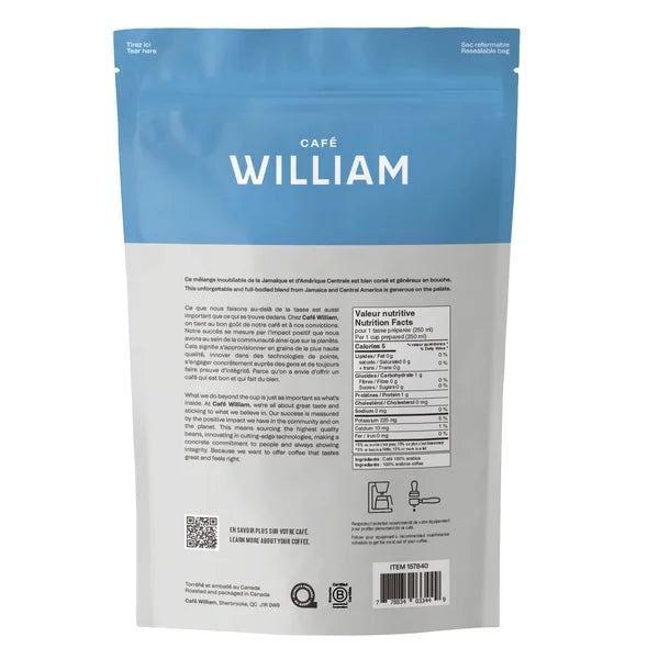 Café William Jamaican Blend Blue Mountain Blend Whole Bean Coffee, 2 x 800 g