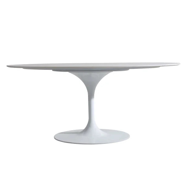 Orchid White Oval Solid Quartz Dining Table, 170 cm (67 in.)