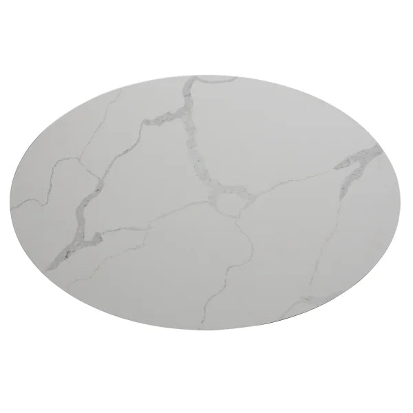 Orchid White Oval Solid Quartz Dining Table, 170 cm (67 in.)