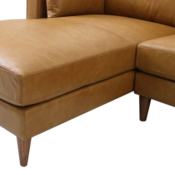 Madison Classic Tan 2-piece Top-Grain Leather Left-hand Facing Sectional