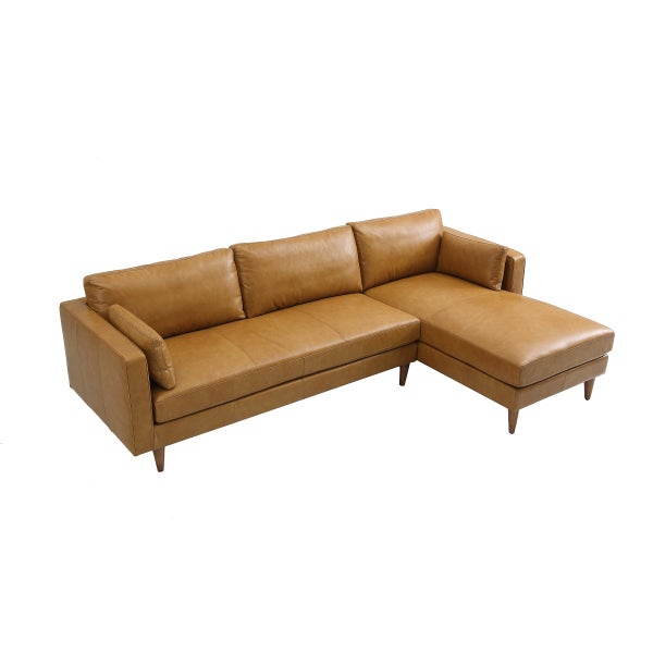 Madison Classic Tan 2-piece Top-Grain Leather Right-hand Facing Sectional