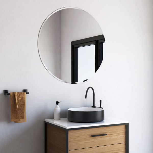Appollo Avia Modern 76.2 cm (30 in.) Round Frameless Beveled Mirror