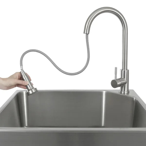 Transform 24.2 in. All-In-One RTA Laundry Cabinet with Stainless Steel Sink and Faucet