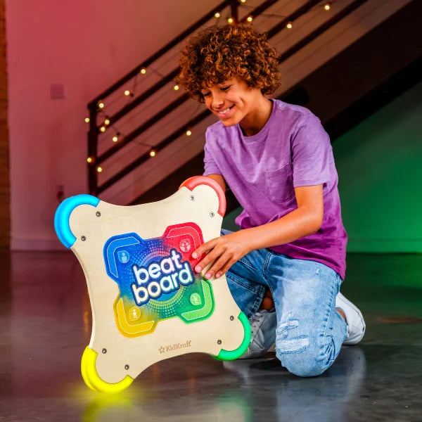 Beat Board Wooden Stand-On Balance Game with 4 Modes, Lights and Sounds