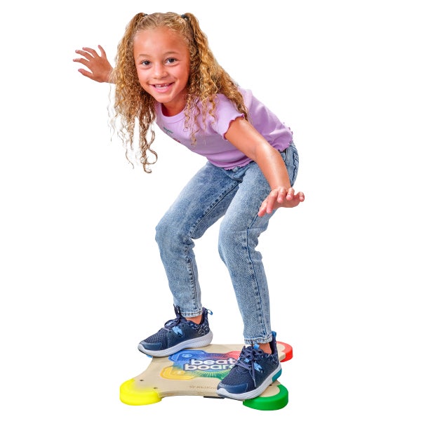 Beat Board Wooden Stand-On Balance Game with 4 Modes, Lights and Sounds