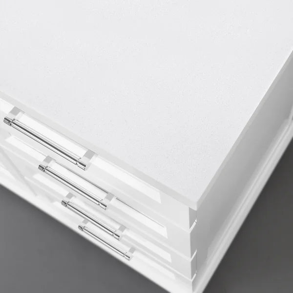 OVE Decors Leila 42 in. Vanity in White with White Engineered Stone Top