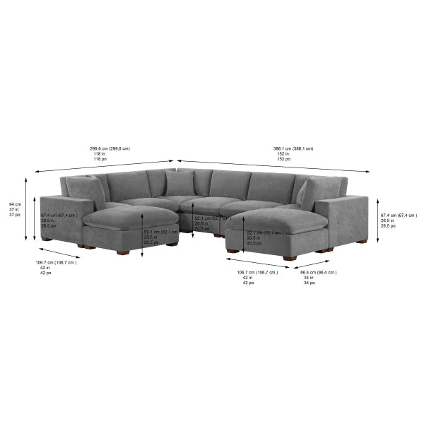 Thomasville Lowell 8-piece Fabric Modular Sectional