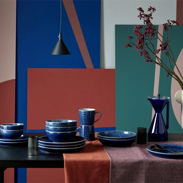 Denby Studio Blue Cobalt Stoneware Dinnerware Set, 12-piece