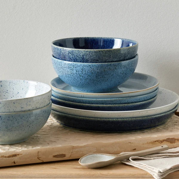 Denby Studio Blue Cobalt Stoneware Dinnerware Set, 12-piece
