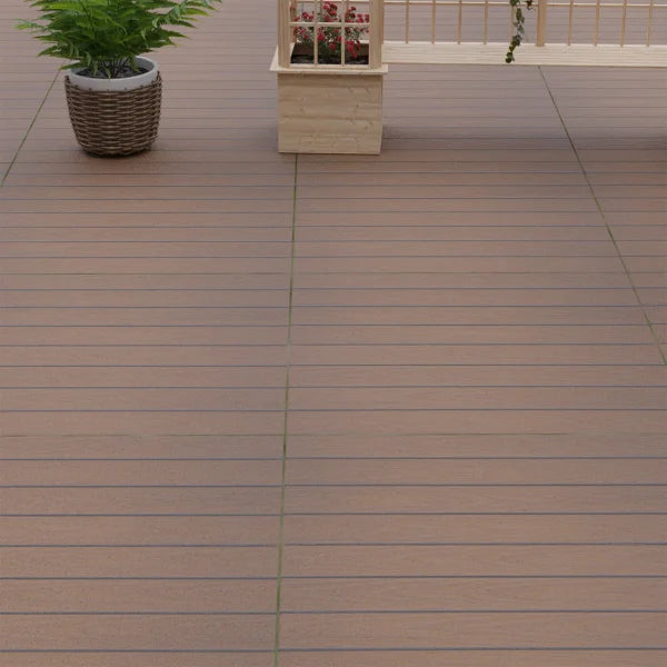 Elegance Composite Deck Tile, Teak 5-pack