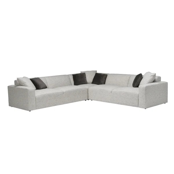 Crystal Fabric Sectional, Light Grey