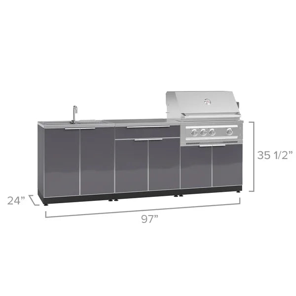 NewAge Products 5-piece Outdoor Kitchen Aluminum Set