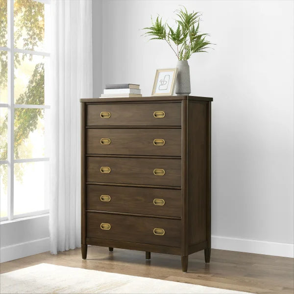 Weston Park 5-drawer Tall Chest, Dark Brown