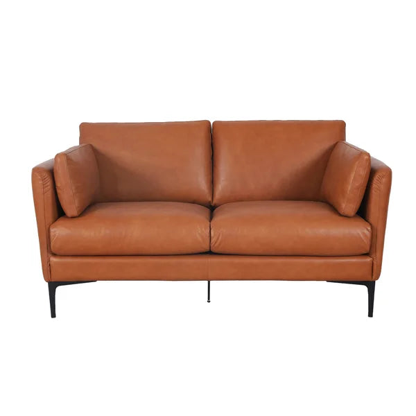 Kava Top Grain Leather Loveseat, Brown