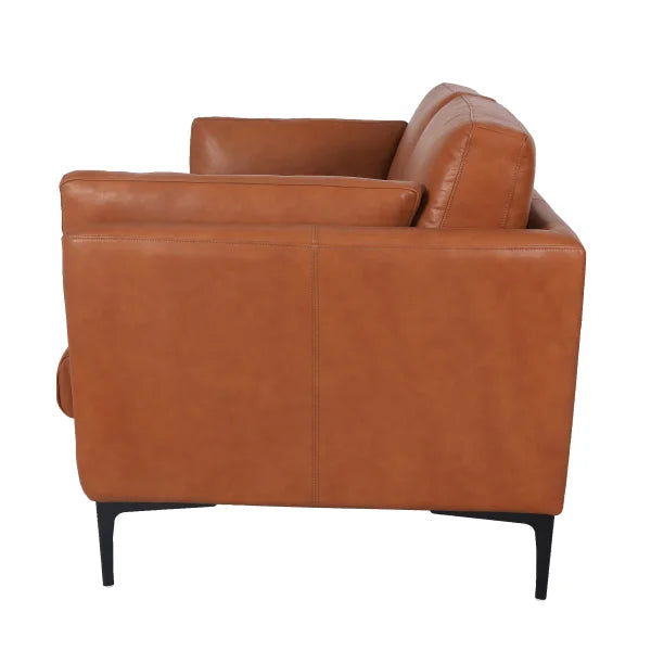 Kava Top Grain Leather Loveseat, Brown