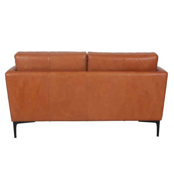 Kava Top Grain Leather Loveseat, Brown
