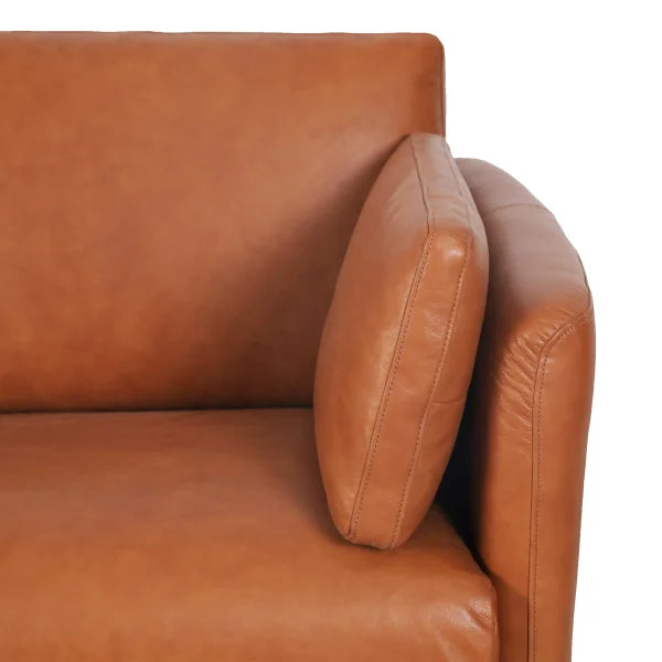 Kava Top Grain Leather Loveseat, Brown