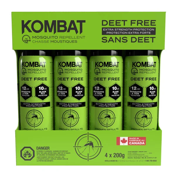 Kombat Mosquito & Tick Repellent Deet Free, 4 x 200 g