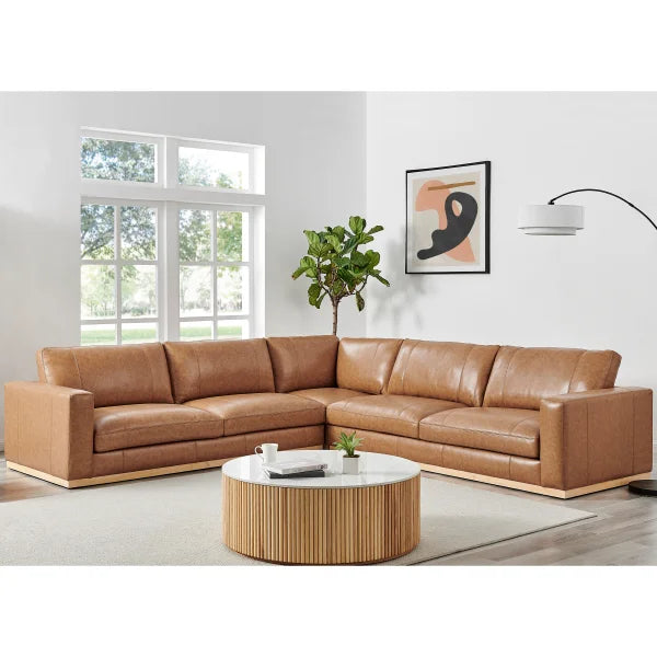 Fargo 3-piece Top-grain Leather Sectional