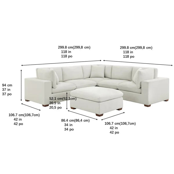 Thomasville Lowell 6-piece Fabric Modular Sectional
