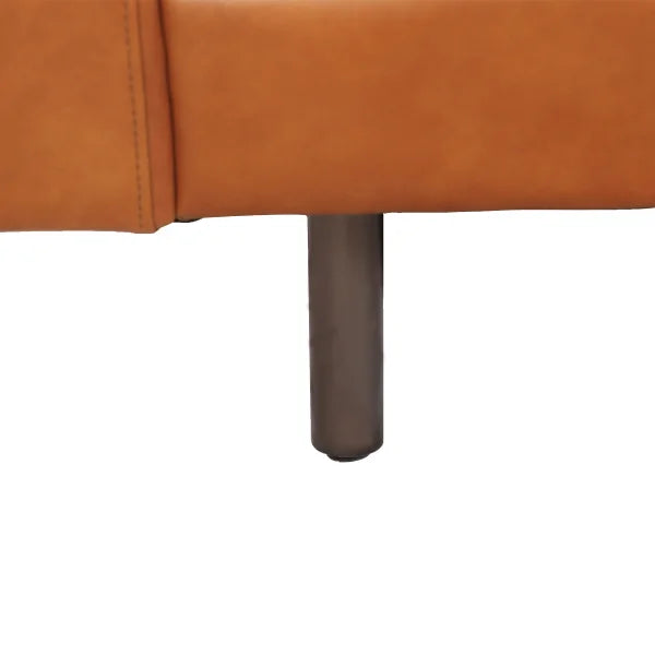 Jude Tan 2-piece Top-grain Leather Sofa with Right-hand Facing Chaise, Cognac