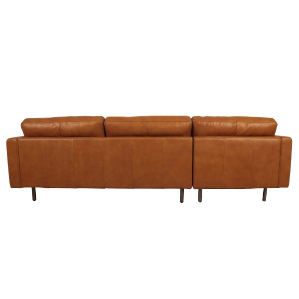 Jude Tan 2-piece Top-grain Leather Sofa with Left-hand Facing Chaise, Cognac