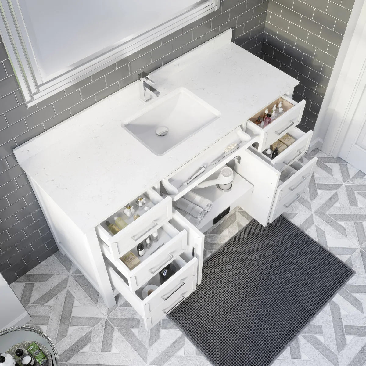 Studio Bathe Thomson Vanity with Power Bar, White