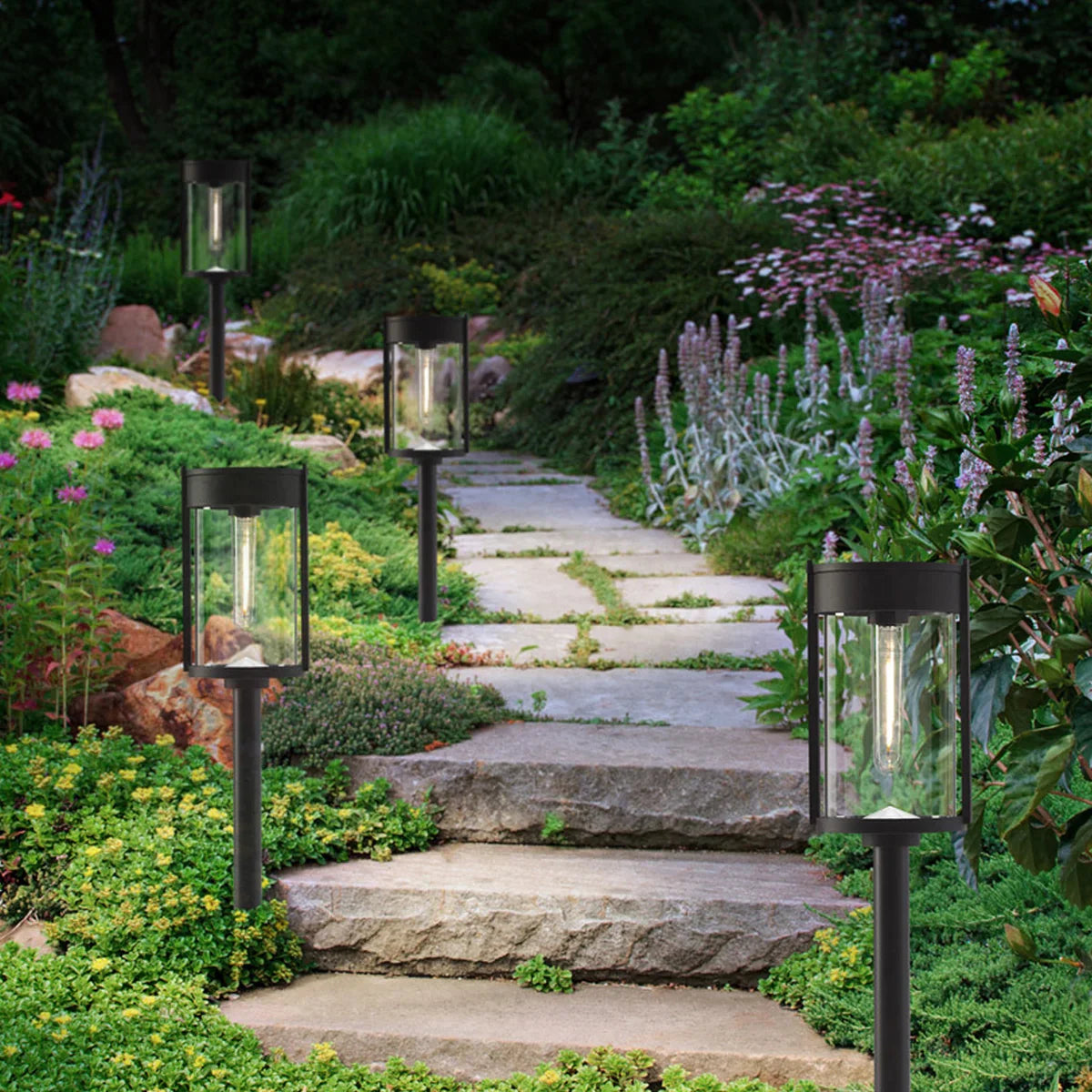 Naturally Solar LED Pathway Lights Vintage-Style, 4-pack