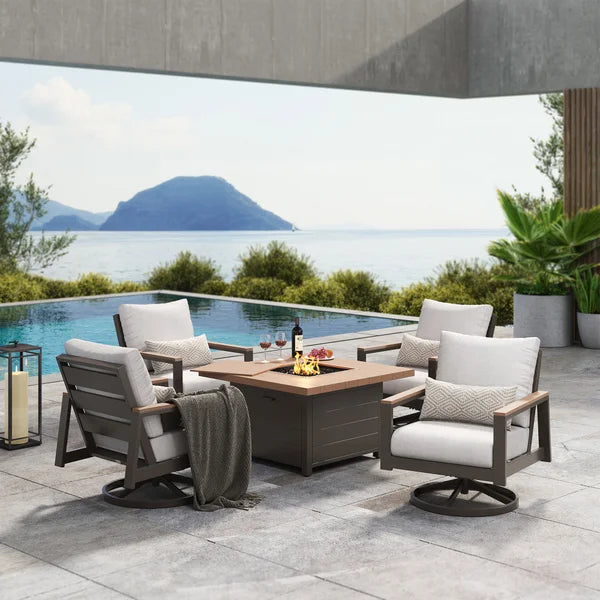 Easton 5-piece Patio Conversation Set with Fire Table