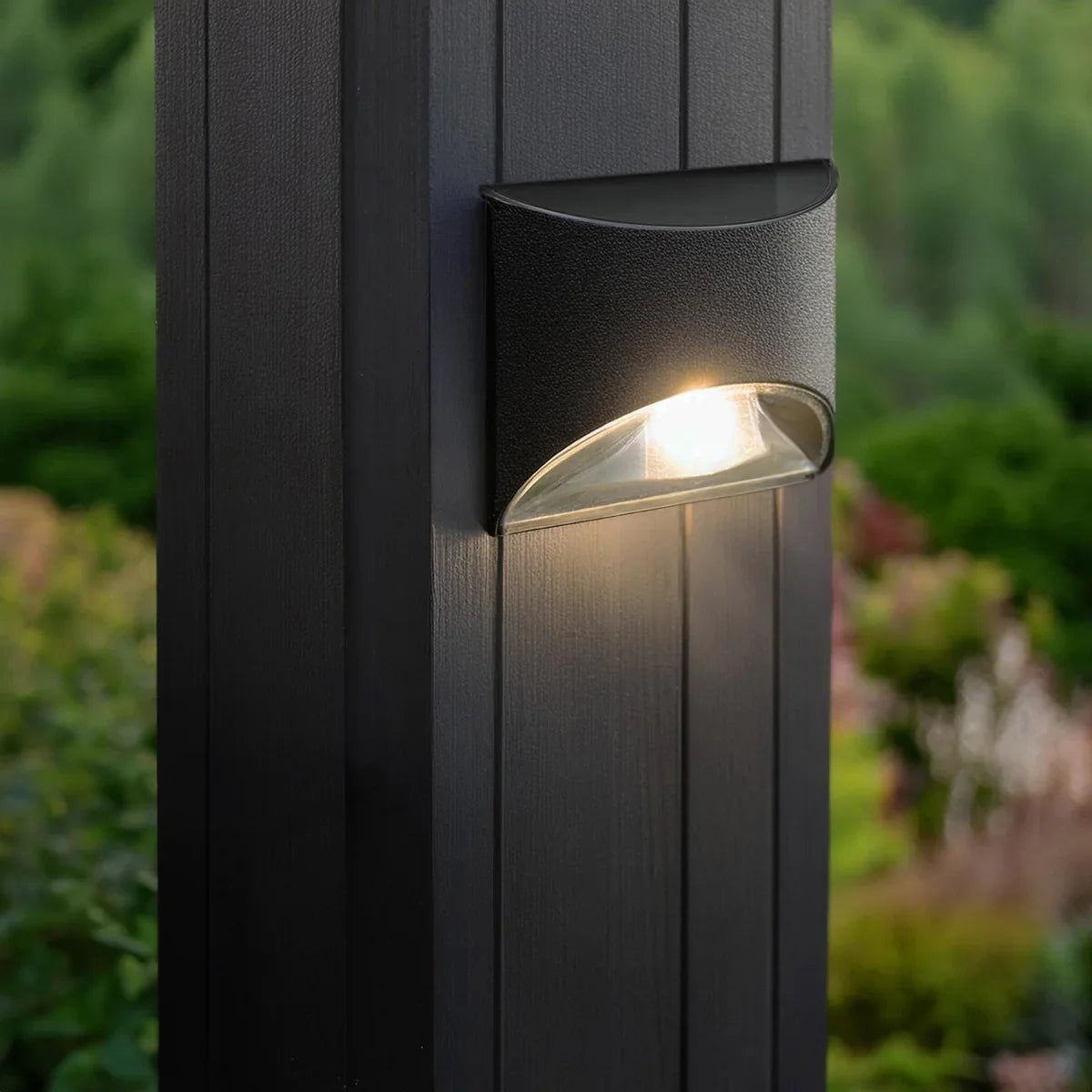 Classy Caps Black Stainless Steel Deck & Wall Light, 4-pack