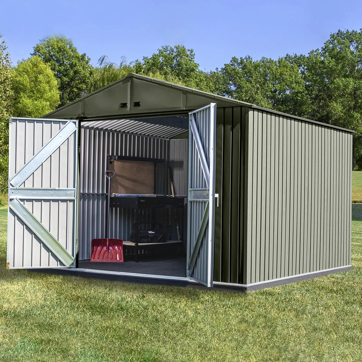 Scotts Lawn Care Storage Shed 10x10 Vintage Green