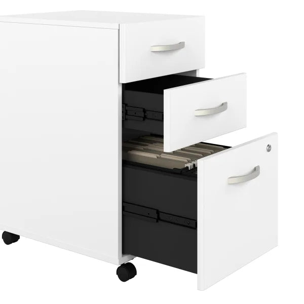 Bush Furniture Hampton Heights L-Shaped Desk with Mobile File Cabinet
