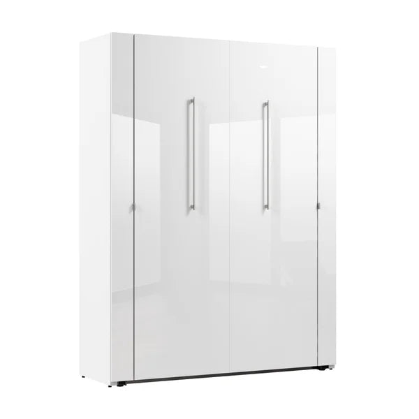 Bestar Avalon Double Wall Bed, White High Gloss finish
